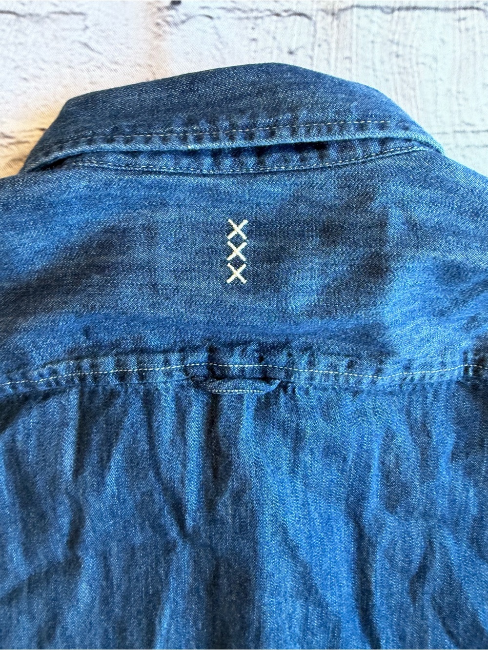 Scotch & Soda Men’s Long Sleeve Button-Down Denim Shirt Blauw EUC Size Large - Picture 16 of 16